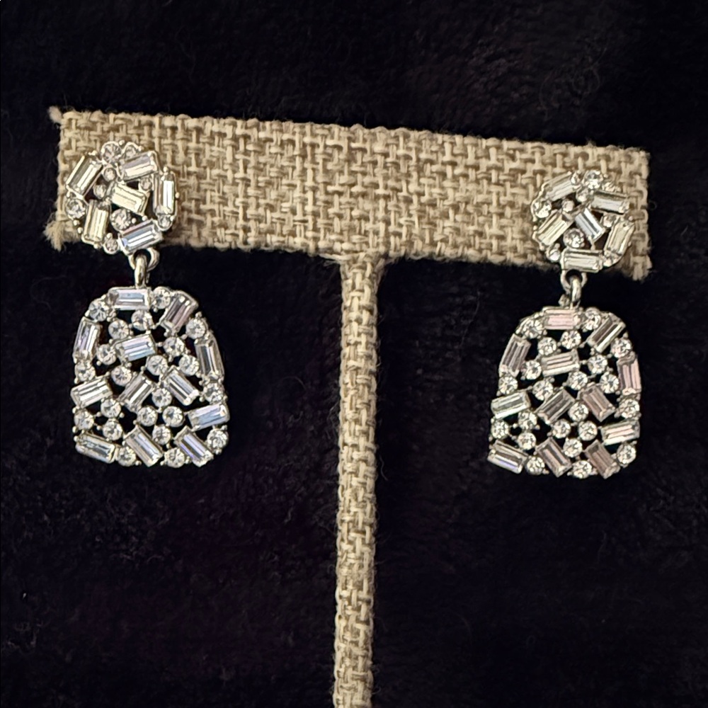 Park Lane Silver Crystal Cluster Drop Earrings
